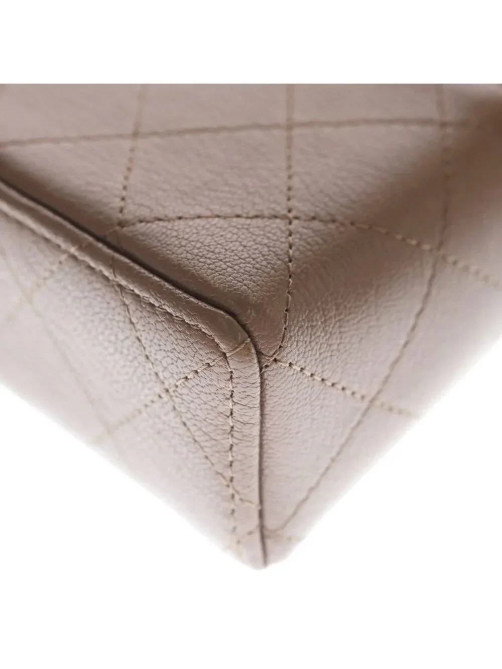 Chanel Vanity Chain Mini Shoulder Bag Pink Beige Leather Gold